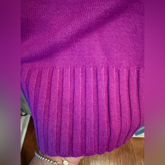 NWT GAP Vibrant Purple Ribbed Mock Neck Like Sweater SZ L - Picture 9 of 11
